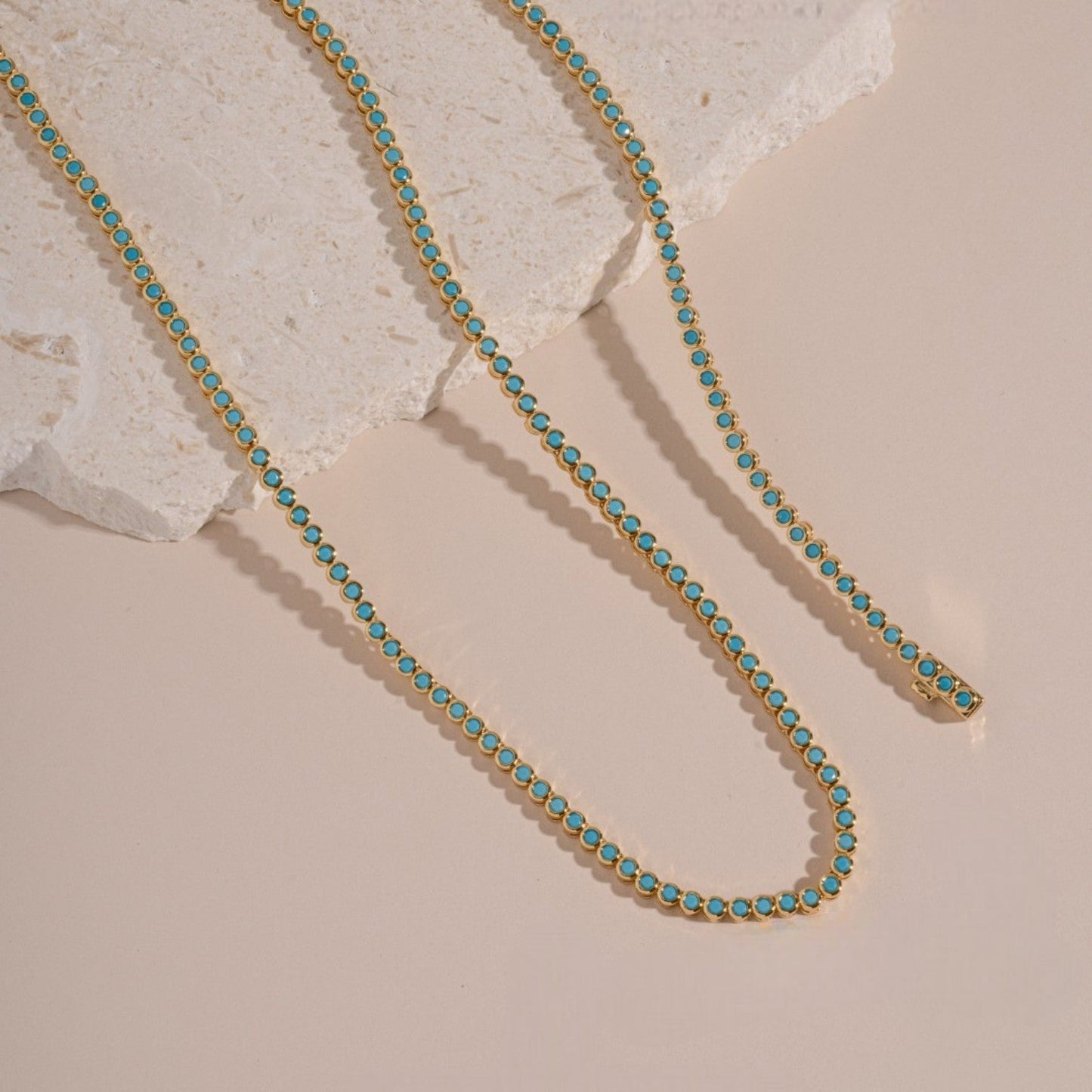 Dainty Turquoise Bezel Tennis Bracelet