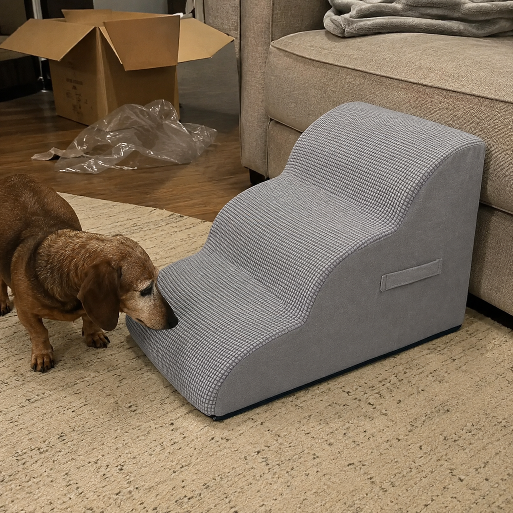 SnugNest | Dog Stairs for Bed with Hidden Storage | Stylish & Durable Accessory for Easy Pet Access