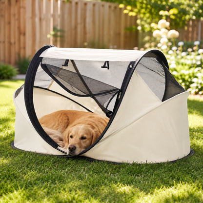 Pop-Up Dog Tent, Travel Crate, Foldable, Mesh, Dogs & Cats. Deze