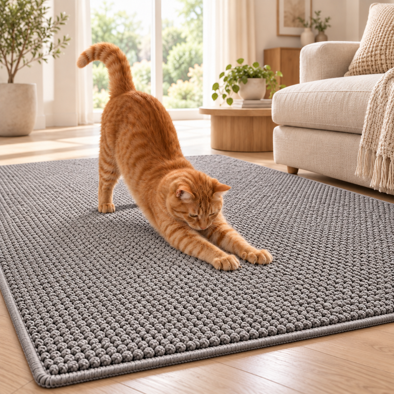 Large Cat Scratching Mat Cat Scratch Pad Floor Scratcher for Indoor Cats
