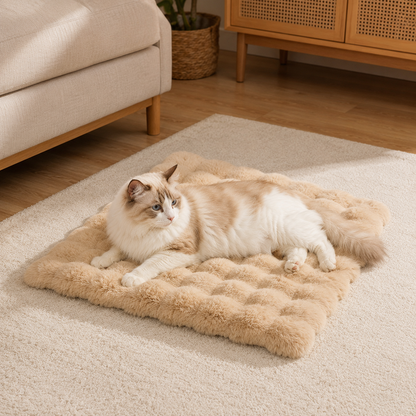 Ultra Soft Faux Fur Pet Mat for Cats & Dogs