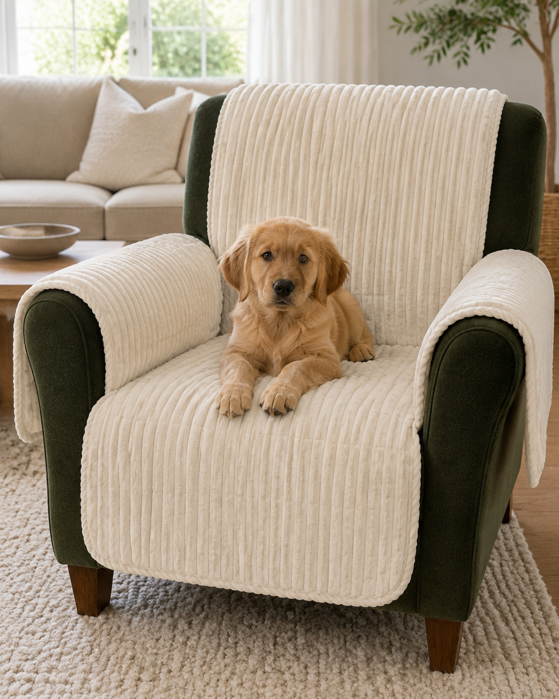 Waterproof One-Piece Cozy Flannel Sofa Protection Non-Slip Recliner Couch Covers