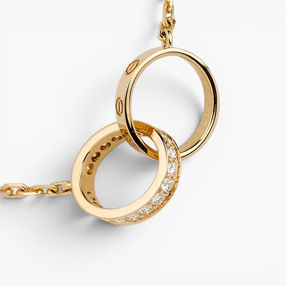 Interlocking Love Ring Pendant Necklace