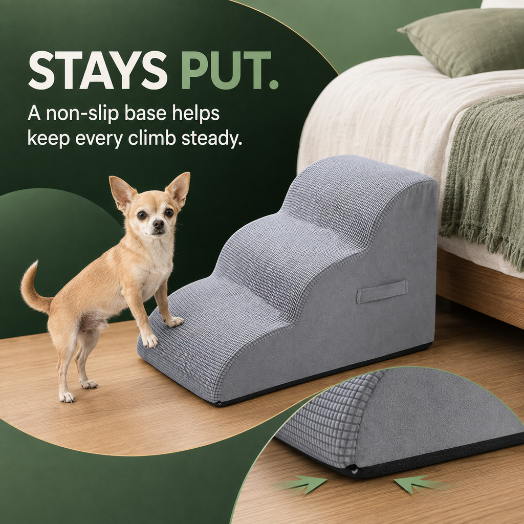 SnugNest | Dog Stairs for Bed with Hidden Storage | Stylish & Durable Accessory for Easy Pet Access
