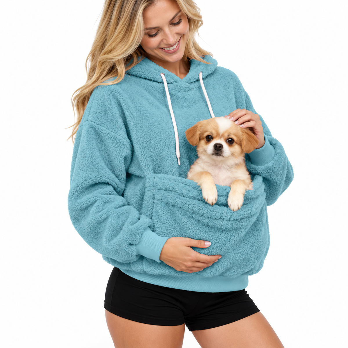 Hands-Free Pet Carrier Hoodie – Cozy Front Pouch for Cats & Small Dogs at Home & Everyday Outings