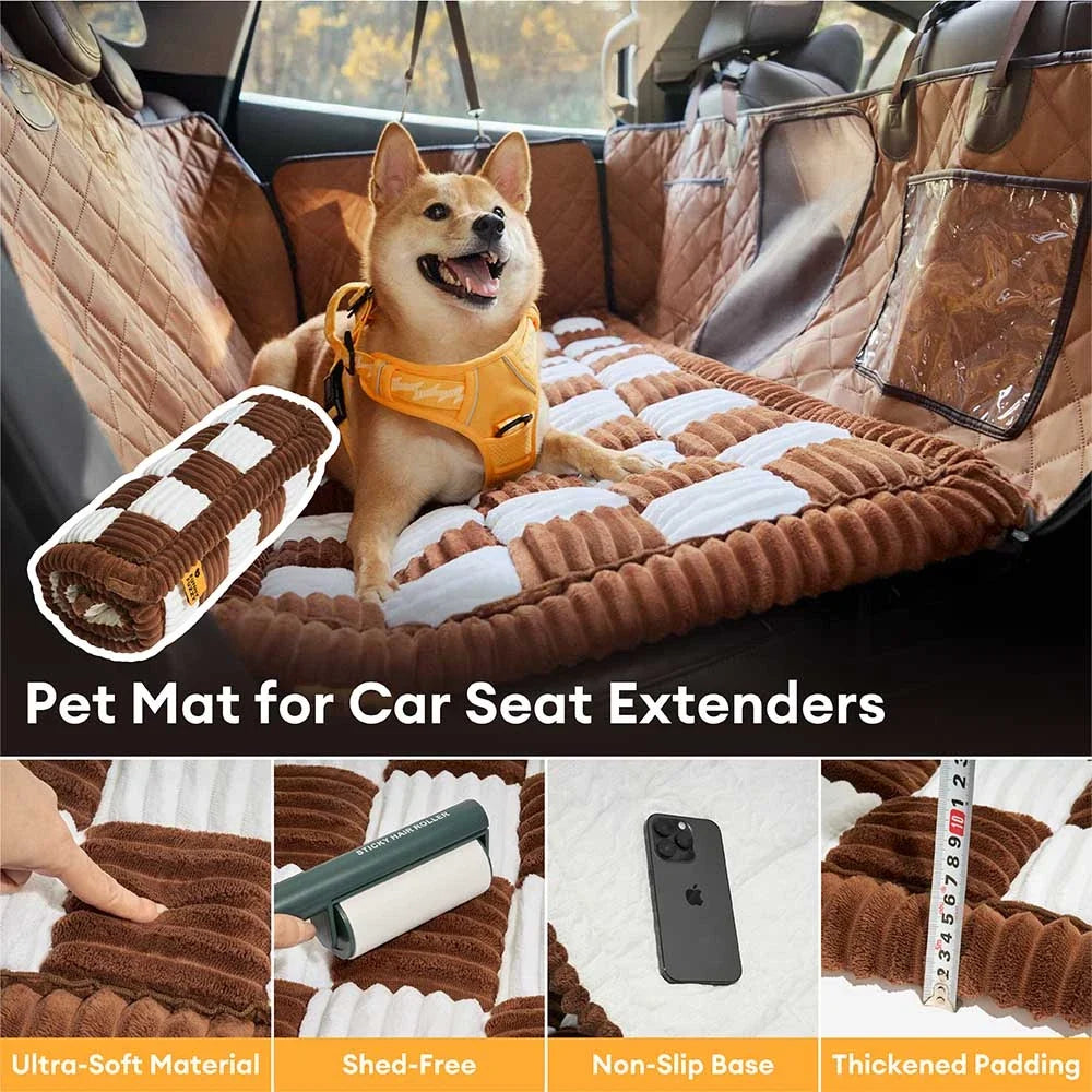 Faux Leather Dog Car Hammock – Waterproof Back Seat Cover with Mesh Window - view 9