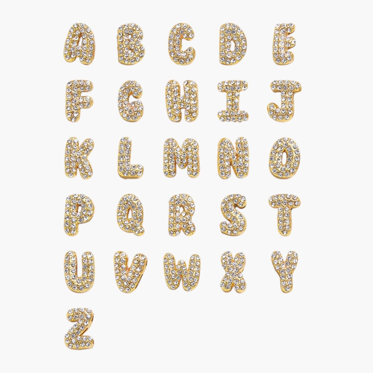 Gold Bubble Letter Name Necklace
