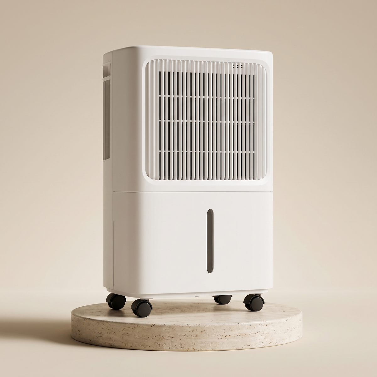 12L compressor dehumidifier on a travertine plinth