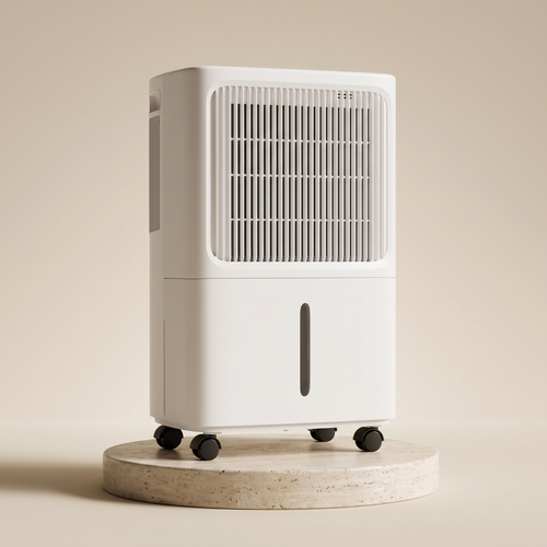 12L compressor dehumidifier on a travertine plinth