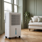 12L compressor dehumidifier by the sash window of a panelled living room