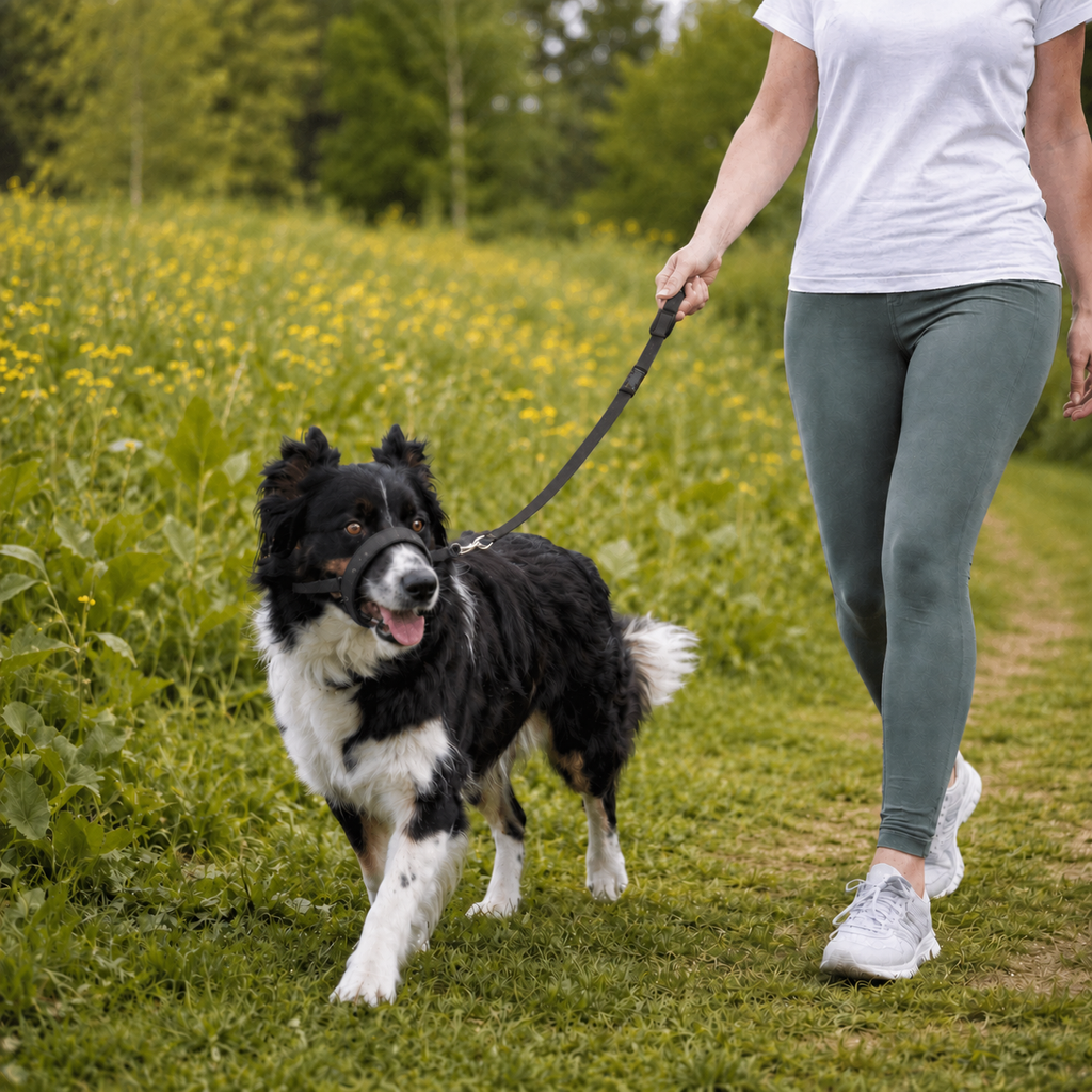 No Pull Dog Head Halter & Leash – Adjustable Reflective Training Lead