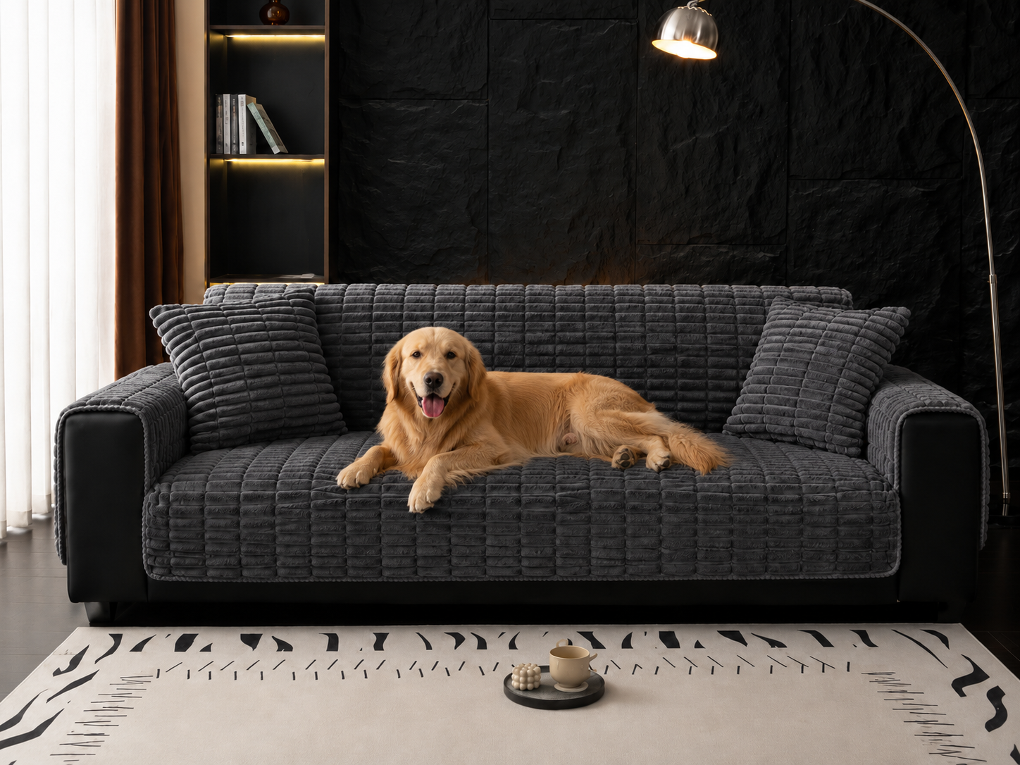Cozy Flannel | Waterproof Sofa Cover with Non-Slip Backing | Pet-Friendly Protection for Ultimate Comfort