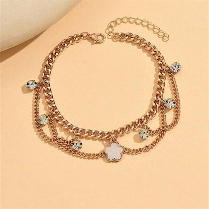Aurelia Clover Layered Chain Anklet