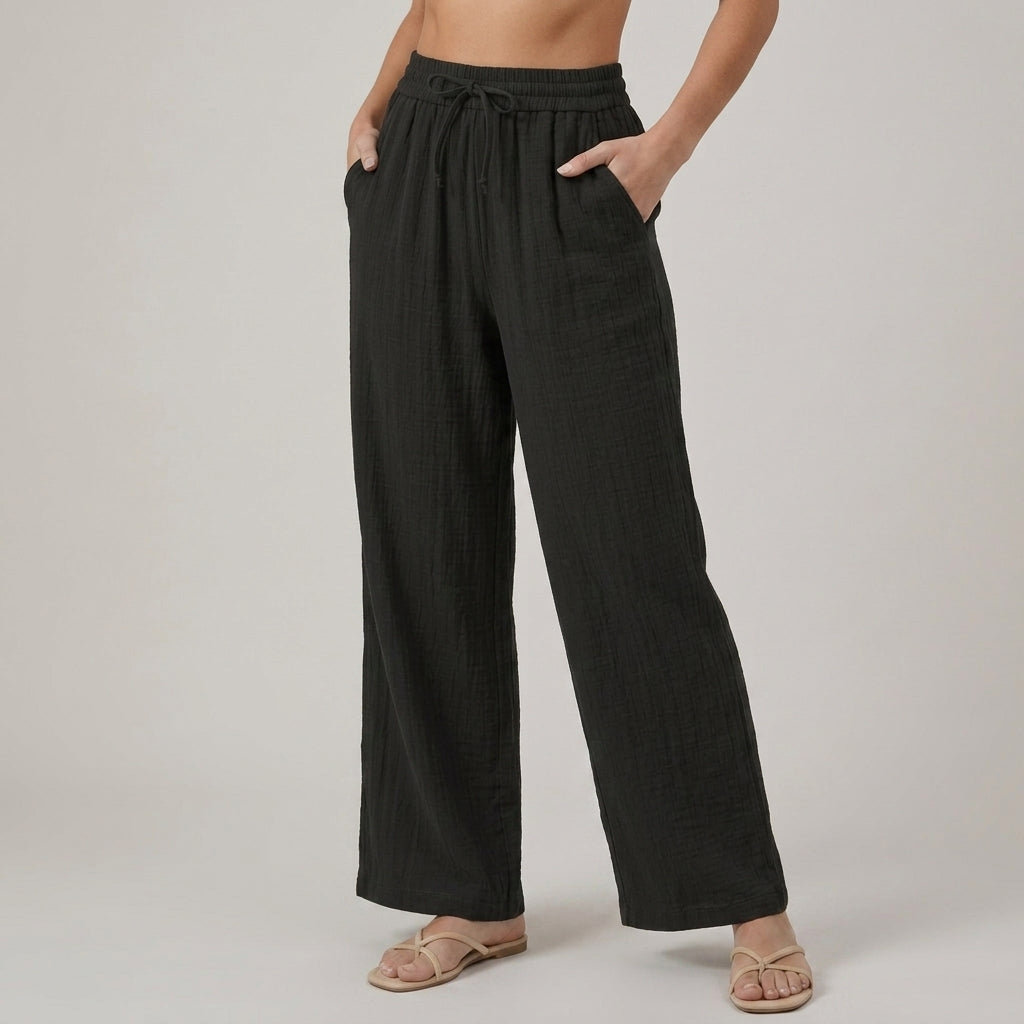 Aurelie Linen Wide-Leg Pants