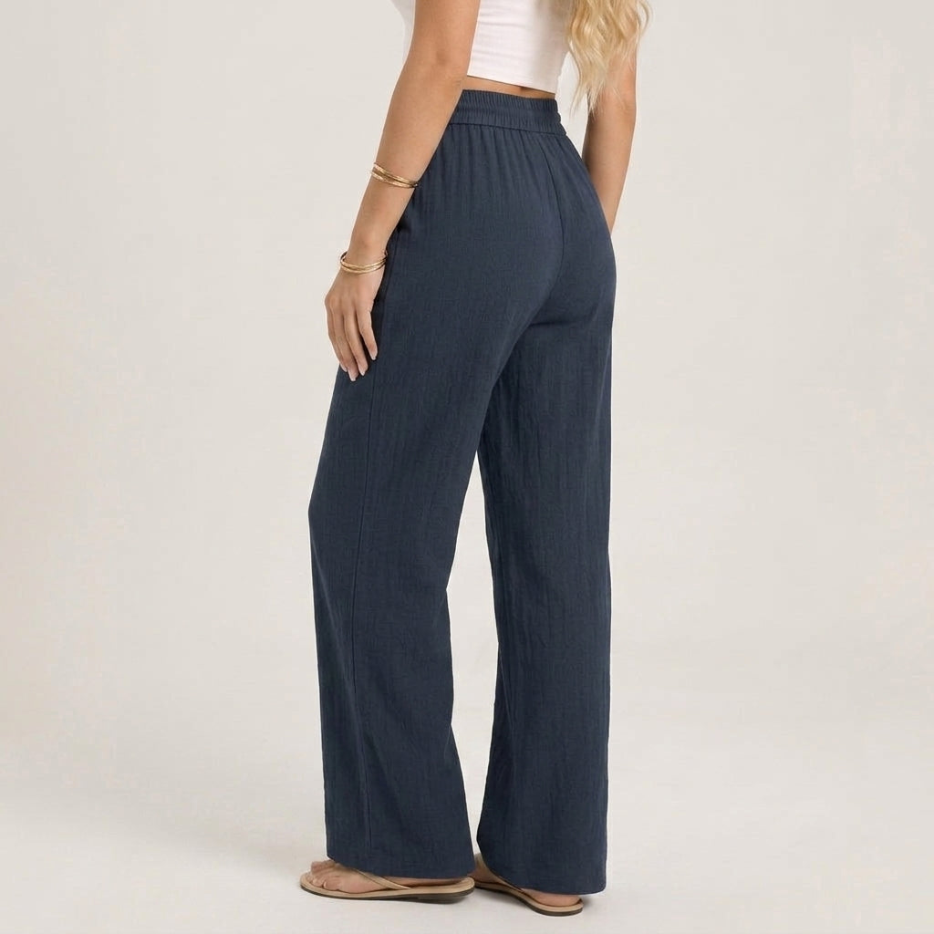 Aurelie Linen Wide-Leg Pants