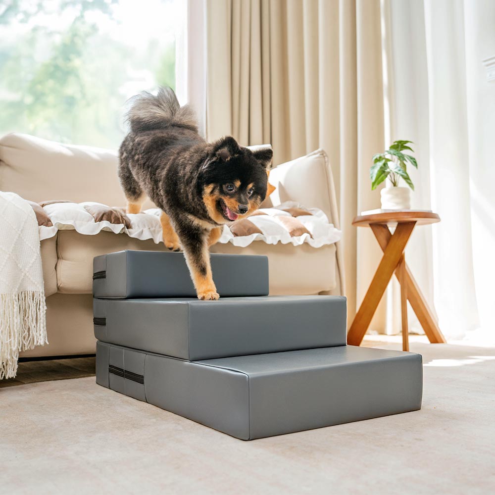 Modular Pet Stairs – Waterproof Faux Leather Steps That Convert to a Bed - view 14