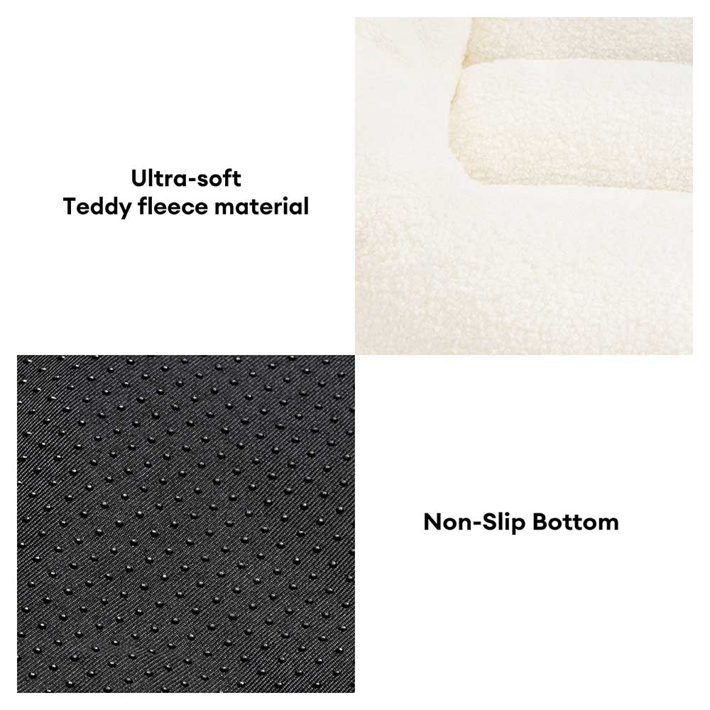 Orthopedic Dog Sofa Bed with Headrest – Teddy Fleece Bed for Large Breeds - view 5