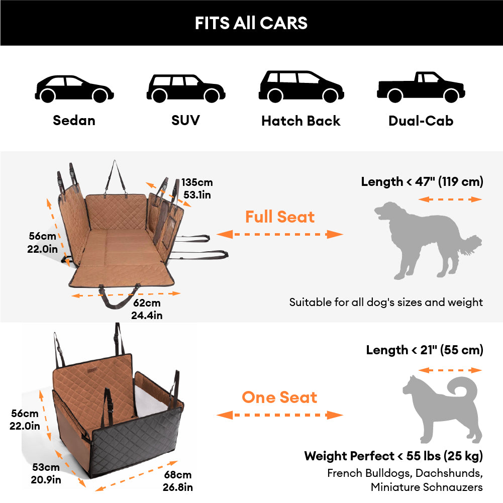 Faux Leather Dog Car Hammock – Waterproof Back Seat Cover with Mesh Window - view 8