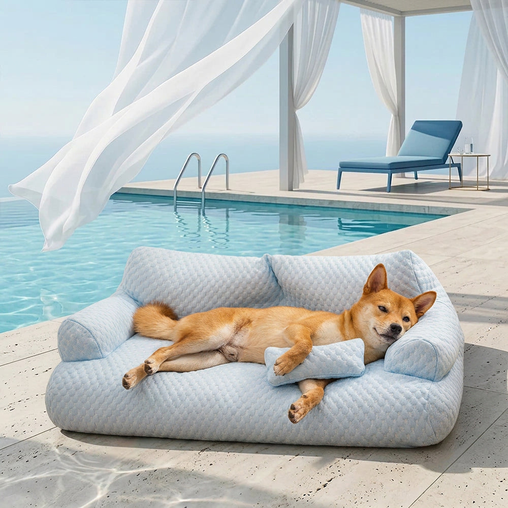 Ice Silk Cooling Dog Bed – Breathable Summer Sofa Bed with Washable Cover - view 19