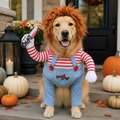 Dog Costume – Funny Halloween Pet Outfit with Wig & Knife for Small, Medium & Large Dogs