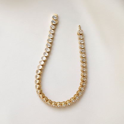 Dainty Oval Bezel CZ Tennis Bracelet