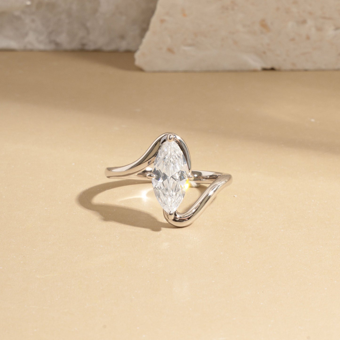 Dainty Marquise Swirl Ring