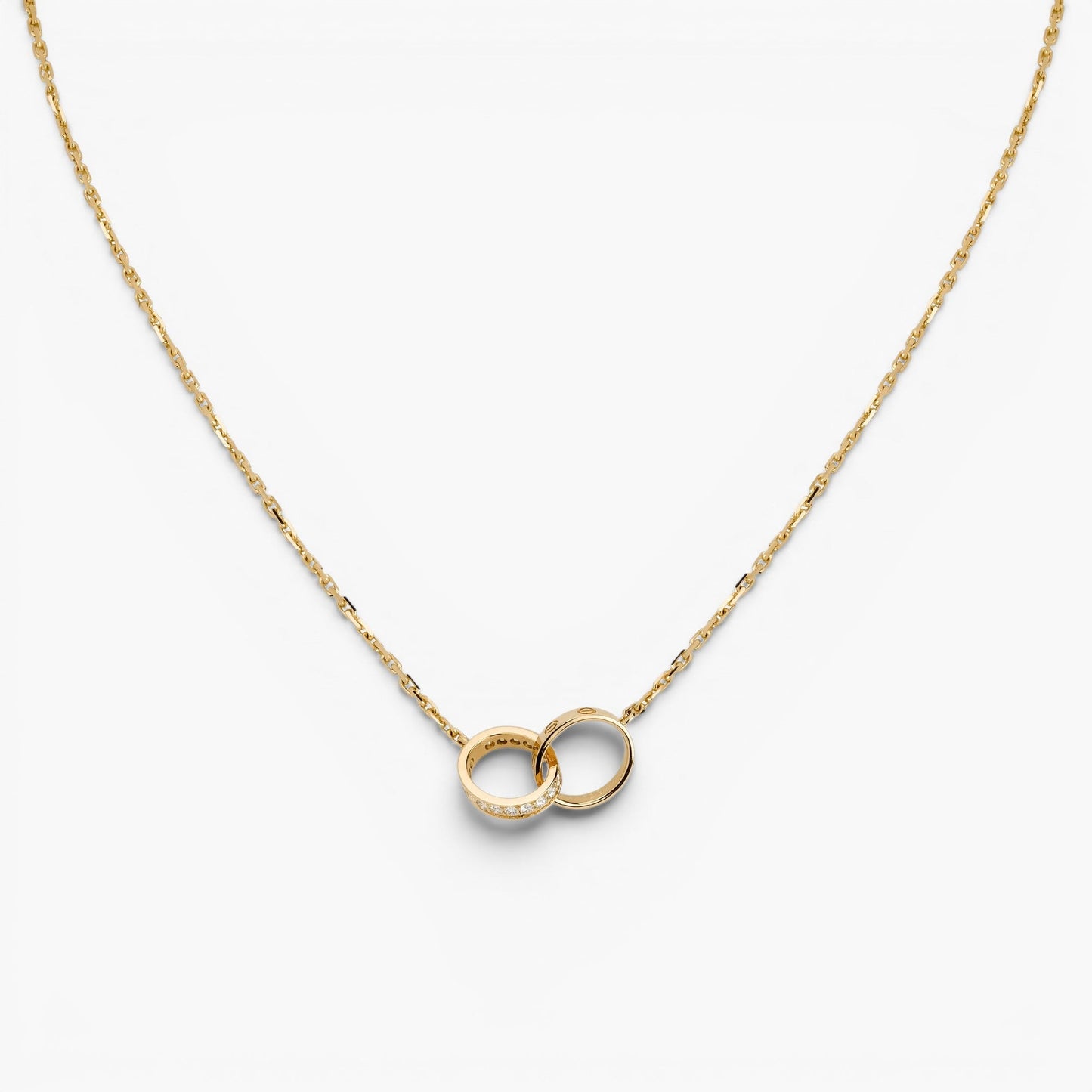 Interlocking Love Ring Pendant Necklace