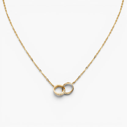 Interlocking Love Ring Pendant Necklace