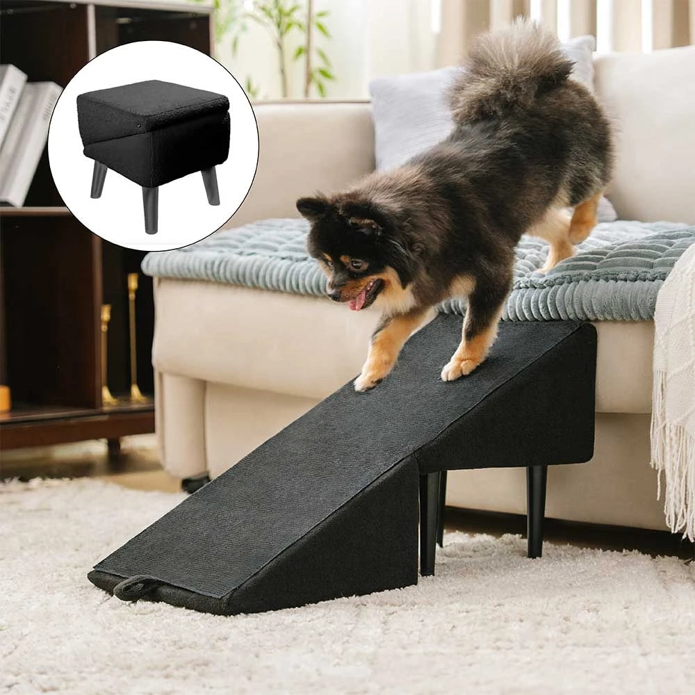 2-in-1 Dog Ramp for Couch & Bed – Non-Slip Convertible Pet Step Stool for Small & Senior Dogs