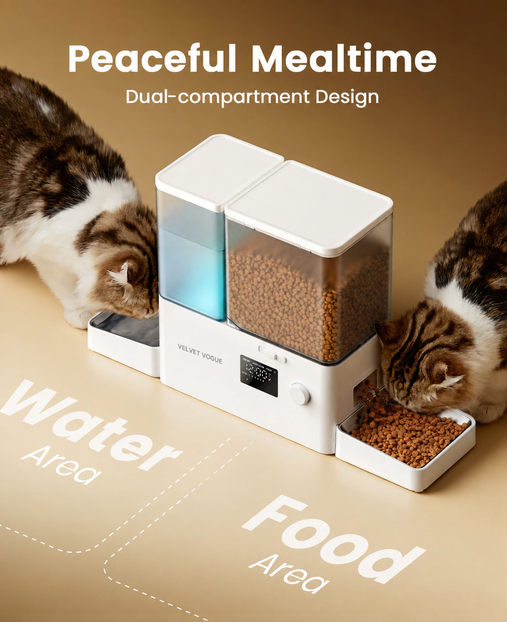 Oneisall 2-in-1 Automatic Cat Feeder and Water Dispenser