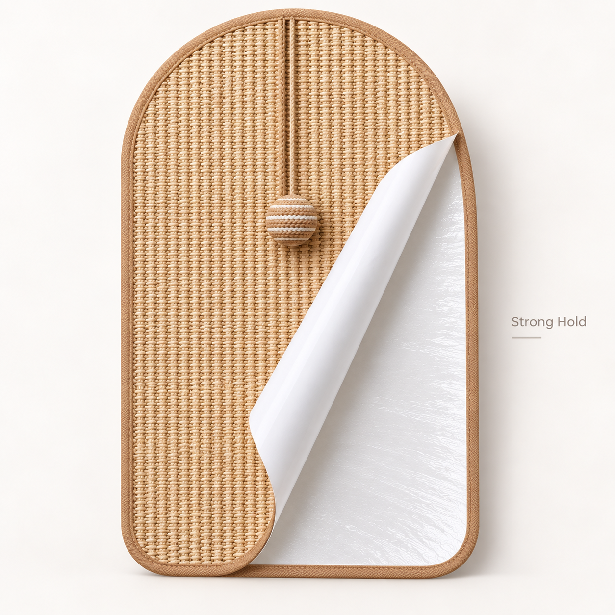Cat Wall Scratcher for Indoor Cats & Kittens – Self Adhesive Cat Scratching Mat with Hanging Ball, Vertical Wall Scratch Pad Furniture Protector