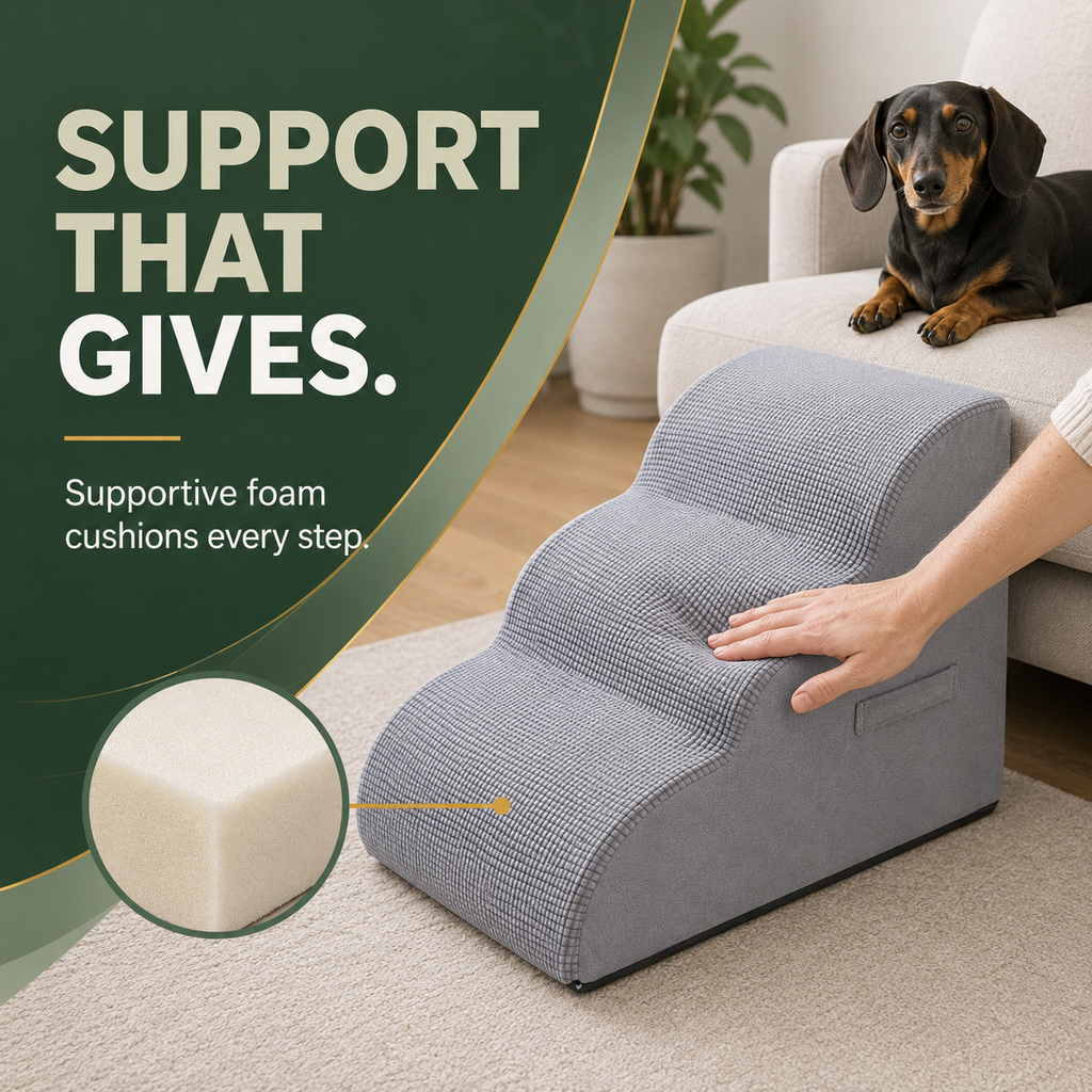 SnugNest | Dog Stairs for Bed with Hidden Storage | Stylish & Durable Accessory for Easy Pet Access