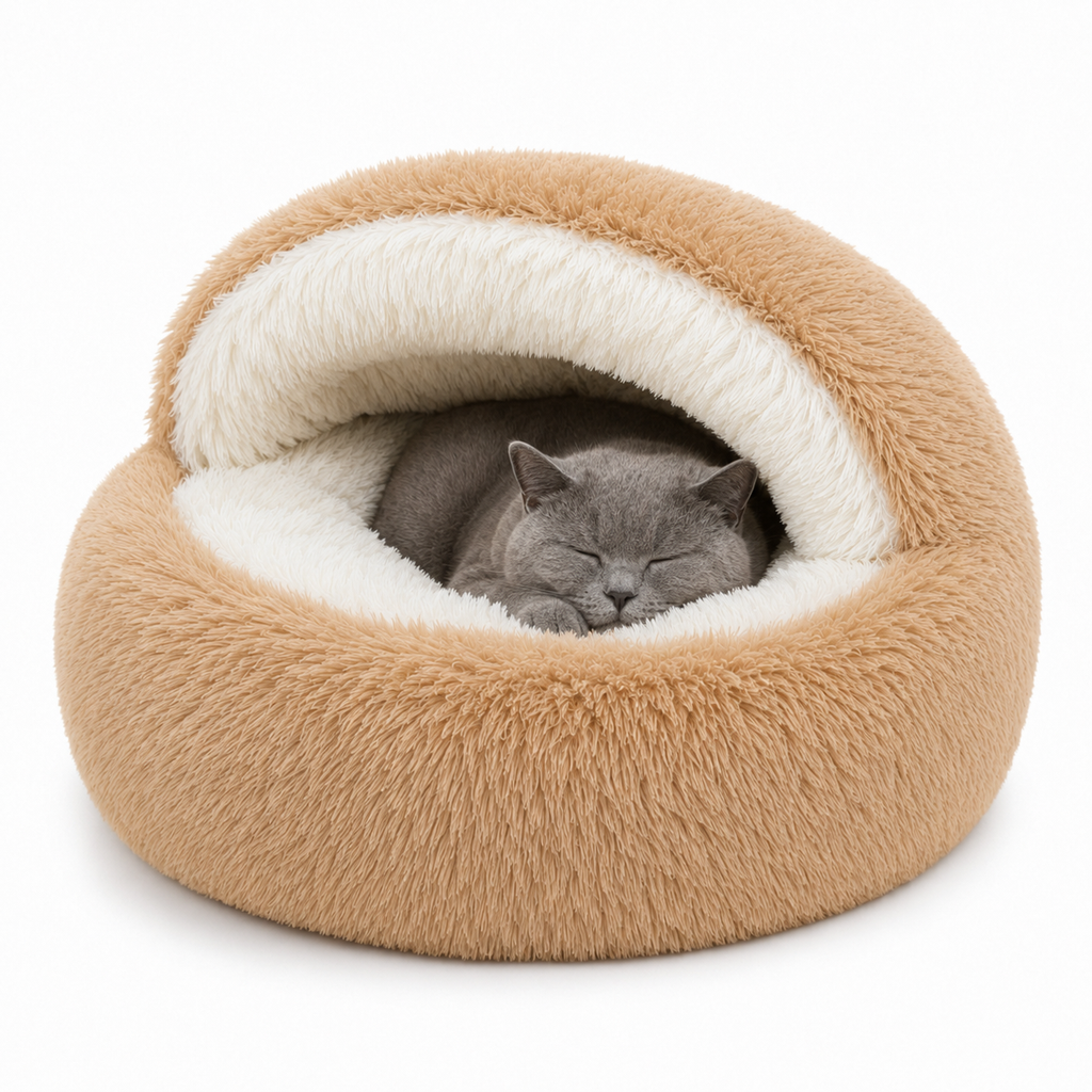 Plush Cat Cave Bed