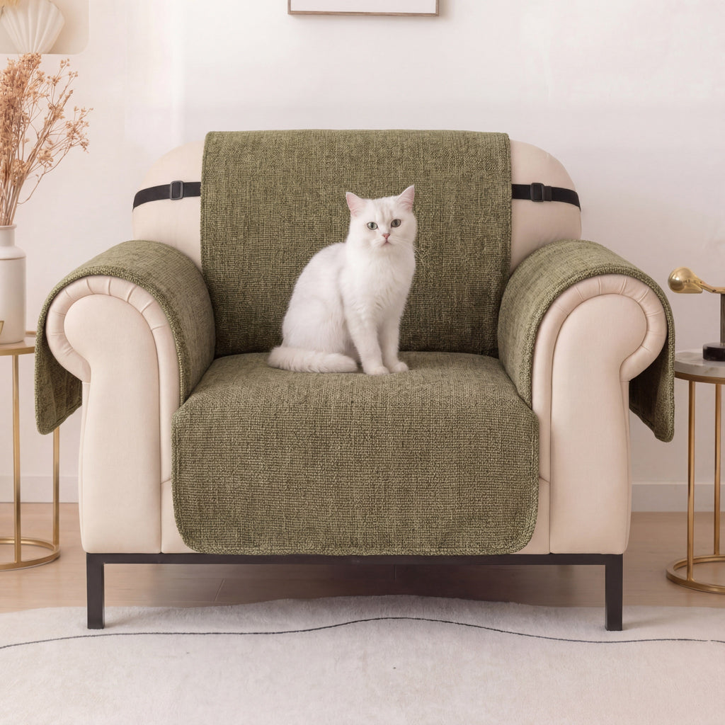 One-Piece Chenille Recliner Cover – Water-Repellent Non-Slip Slipcover - view 7