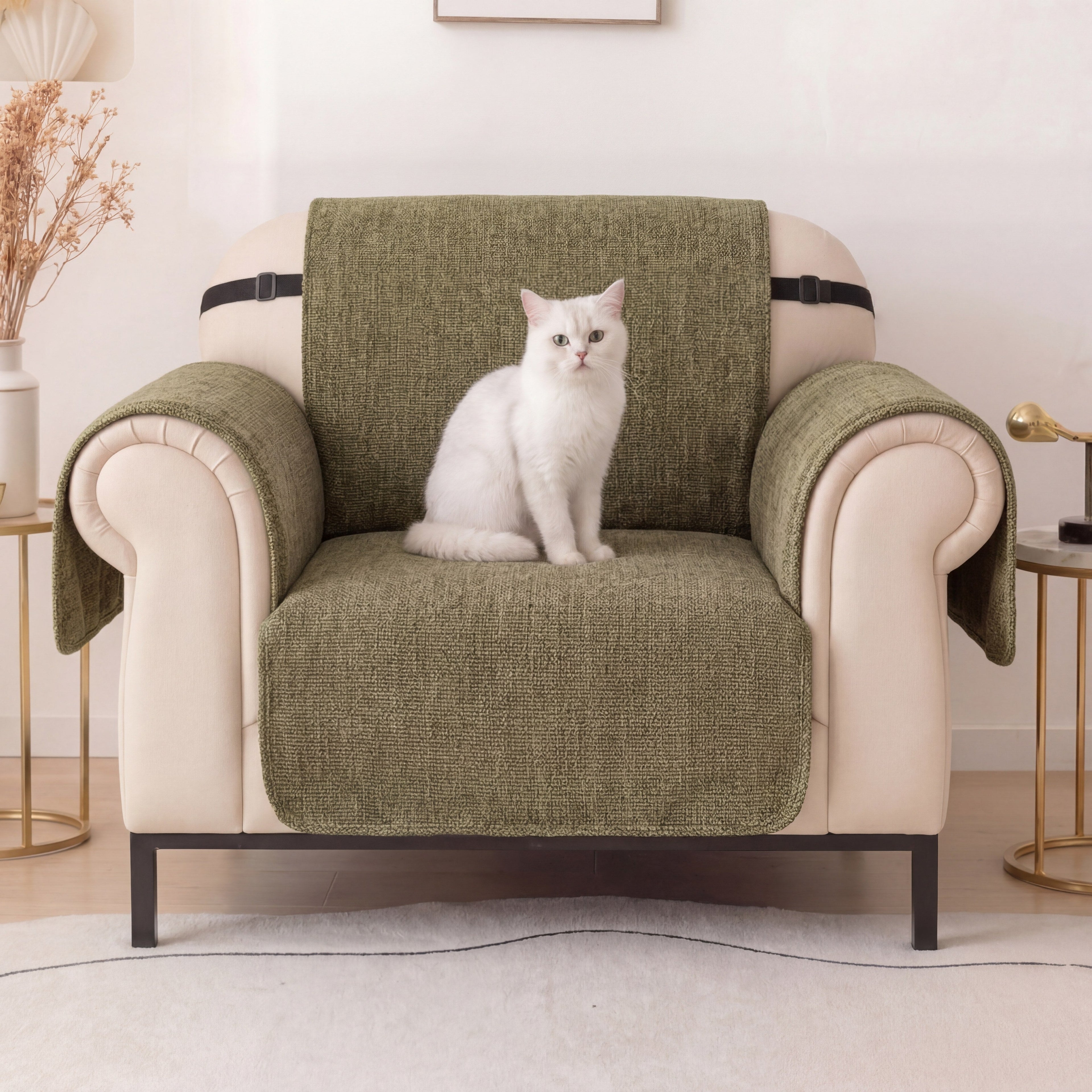 One-Piece Chenille Recliner Cover – Water-Repellent Non-Slip Slipcover - view 7