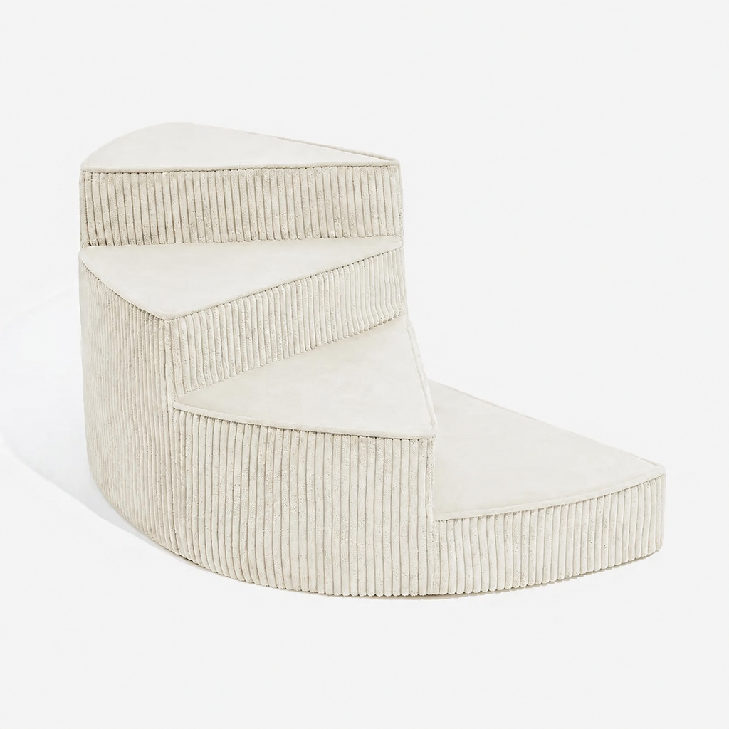 Spiral Dog Stairs for Bed – Corduroy Corner Steps That Hug the Furniture