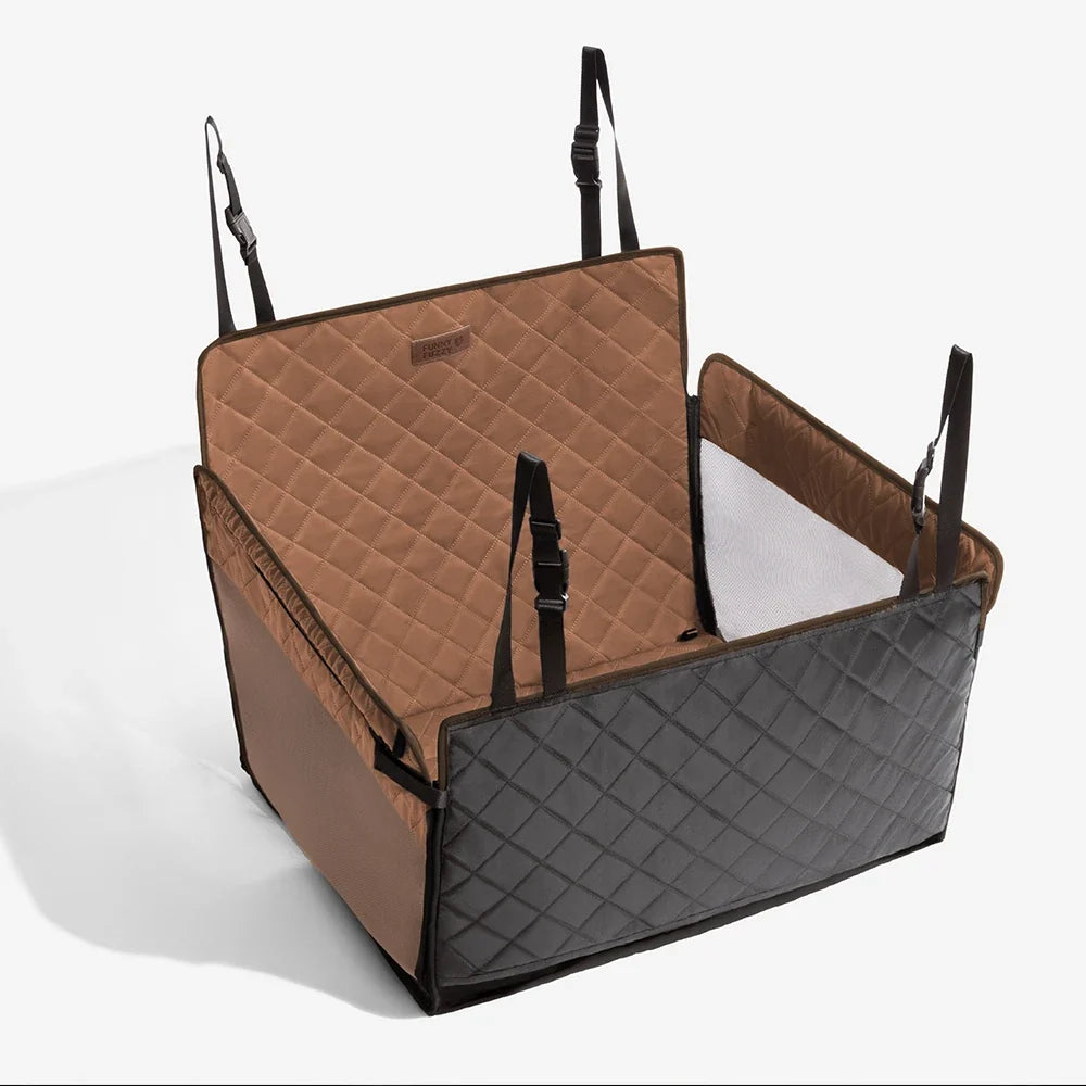 Faux Leather Dog Car Hammock – Waterproof Back Seat Cover with Mesh Window - view 11