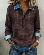 Dolores | Trendy Sweatshirt with Half Button