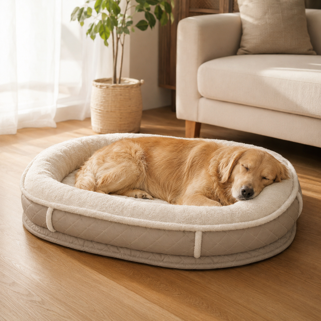 Orthopedic Dog Bed | Plush Faux Leather with Removable Cover | Cozy Retreat for Joint Support