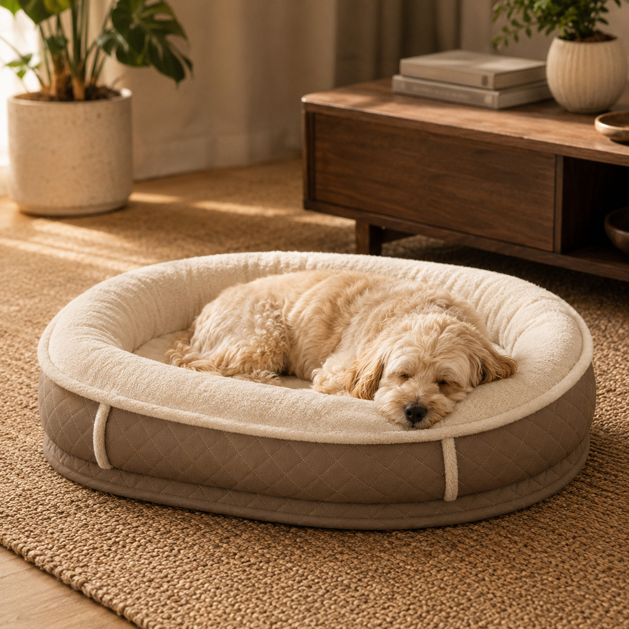 Orthopedic Dog Bed | Plush Faux Leather with Removable Cover | Cozy Retreat for Joint Support