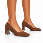 Sienna | Knit Block Heel Pointed Toe Pumps