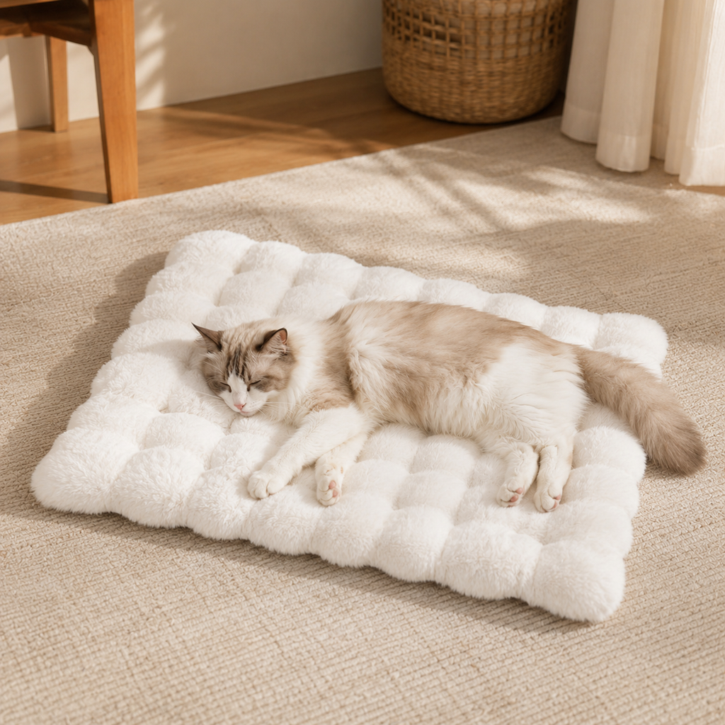 Ultra Soft Faux Fur Pet Mat for Cats & Dogs