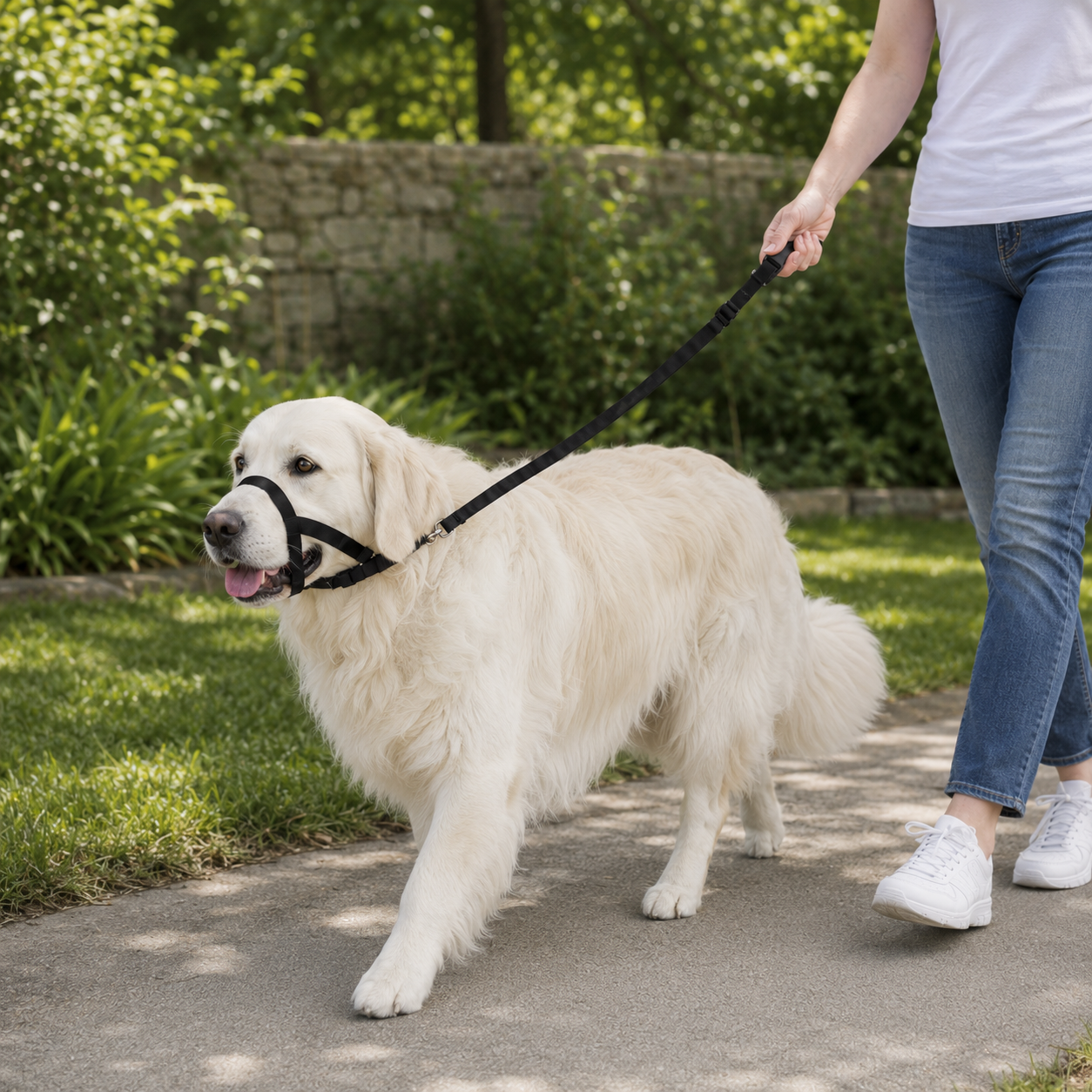 No Pull Dog Head Halter & Leash – Adjustable Reflective Training Lead