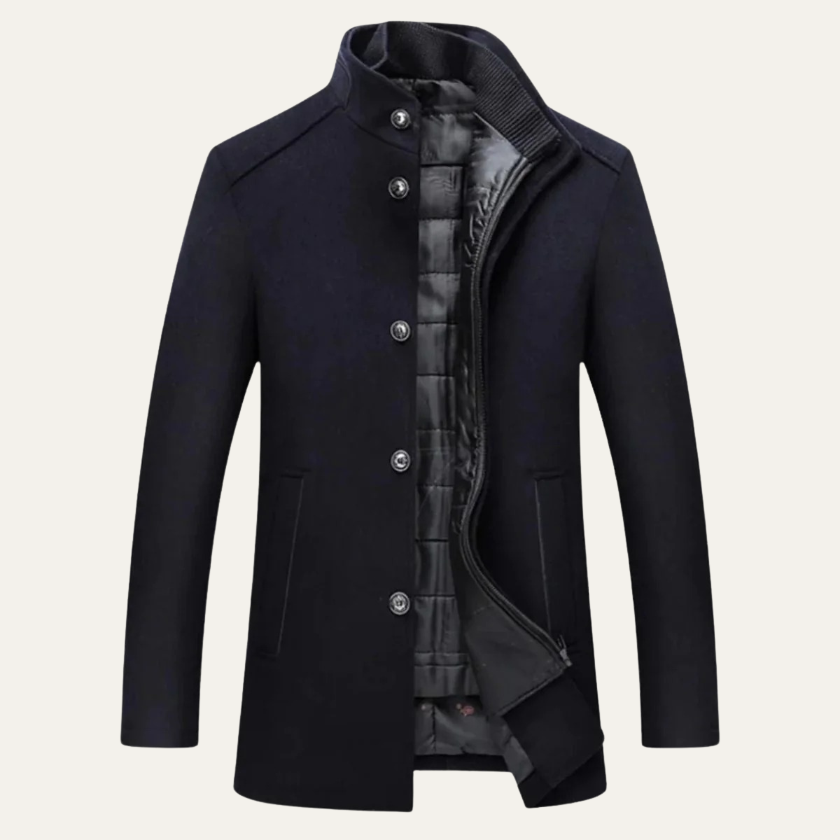 Montague Stand Collar Button Coat - image 7