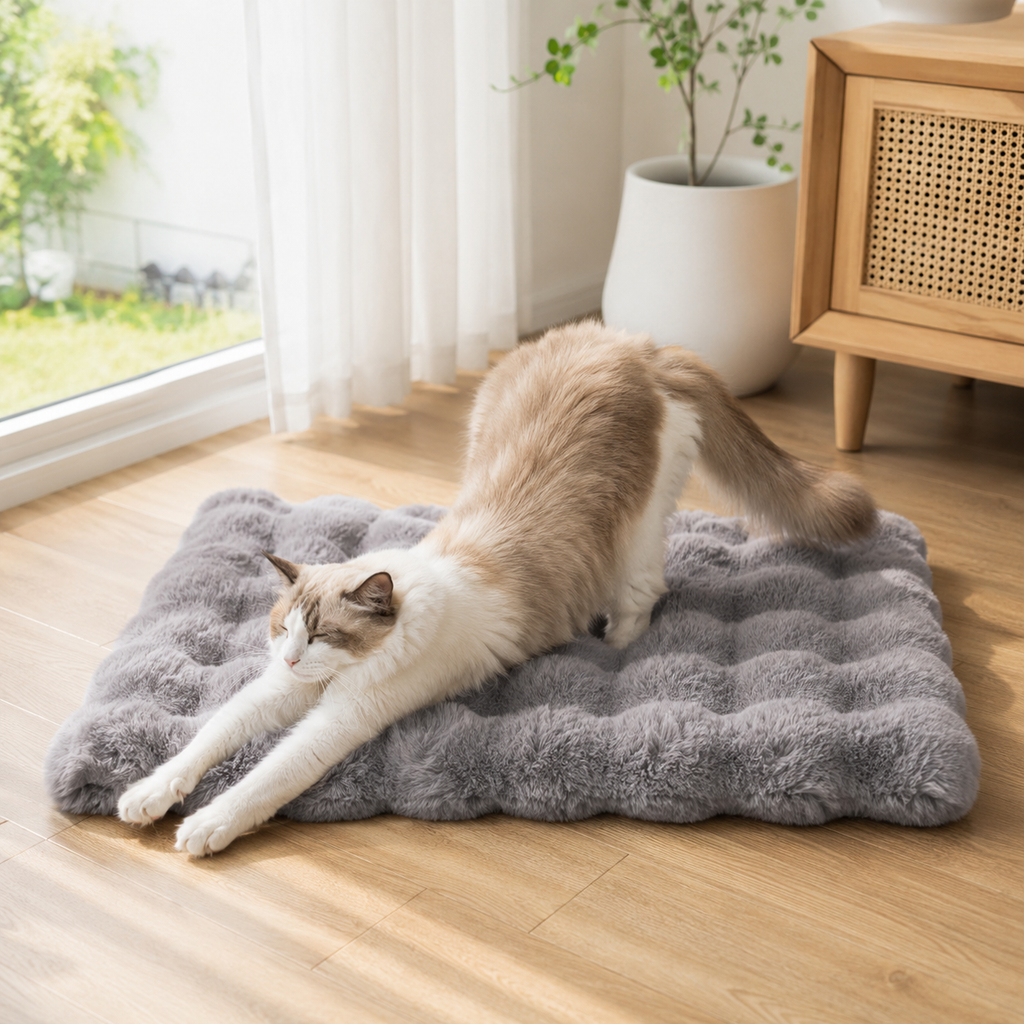 Ultra Soft Faux Fur Pet Mat for Cats & Dogs