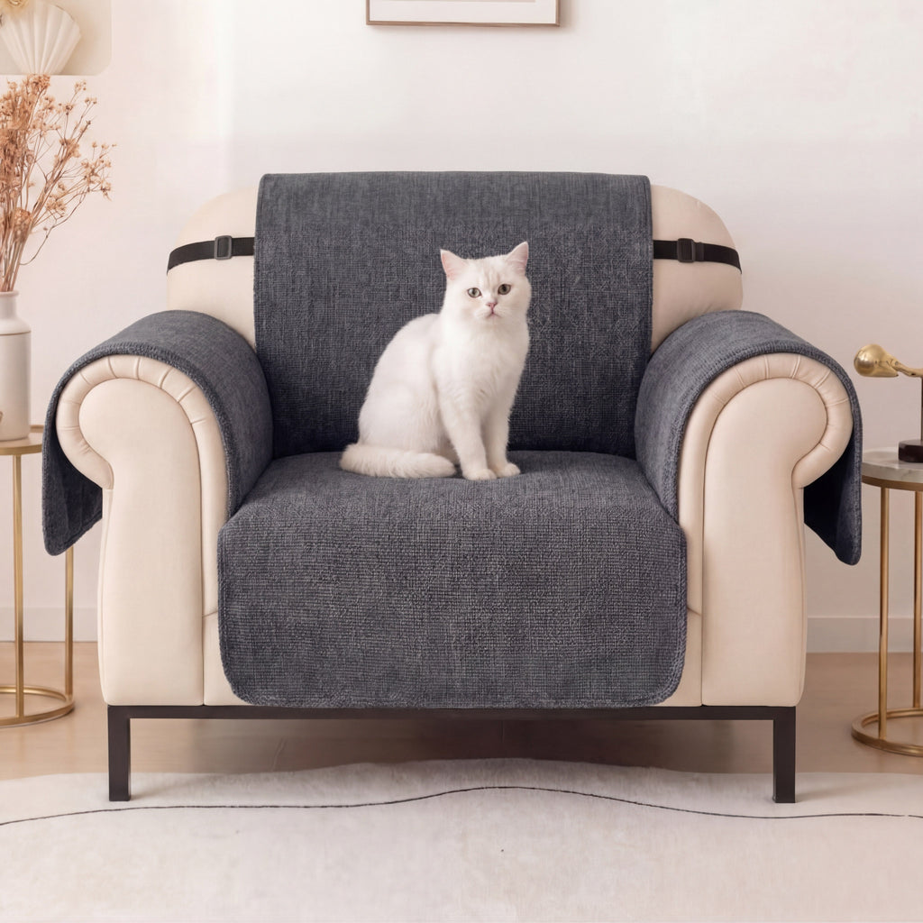 One-Piece Chenille Recliner Cover – Water-Repellent Non-Slip Slipcover - view 9
