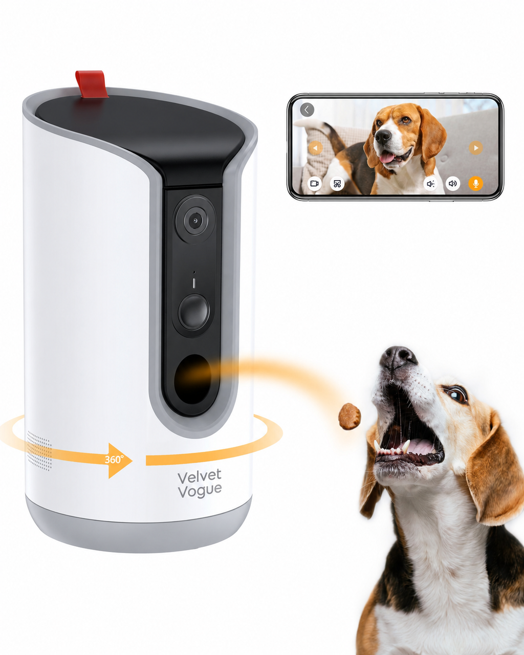 Dog Treat Dispenser with 2K Camera