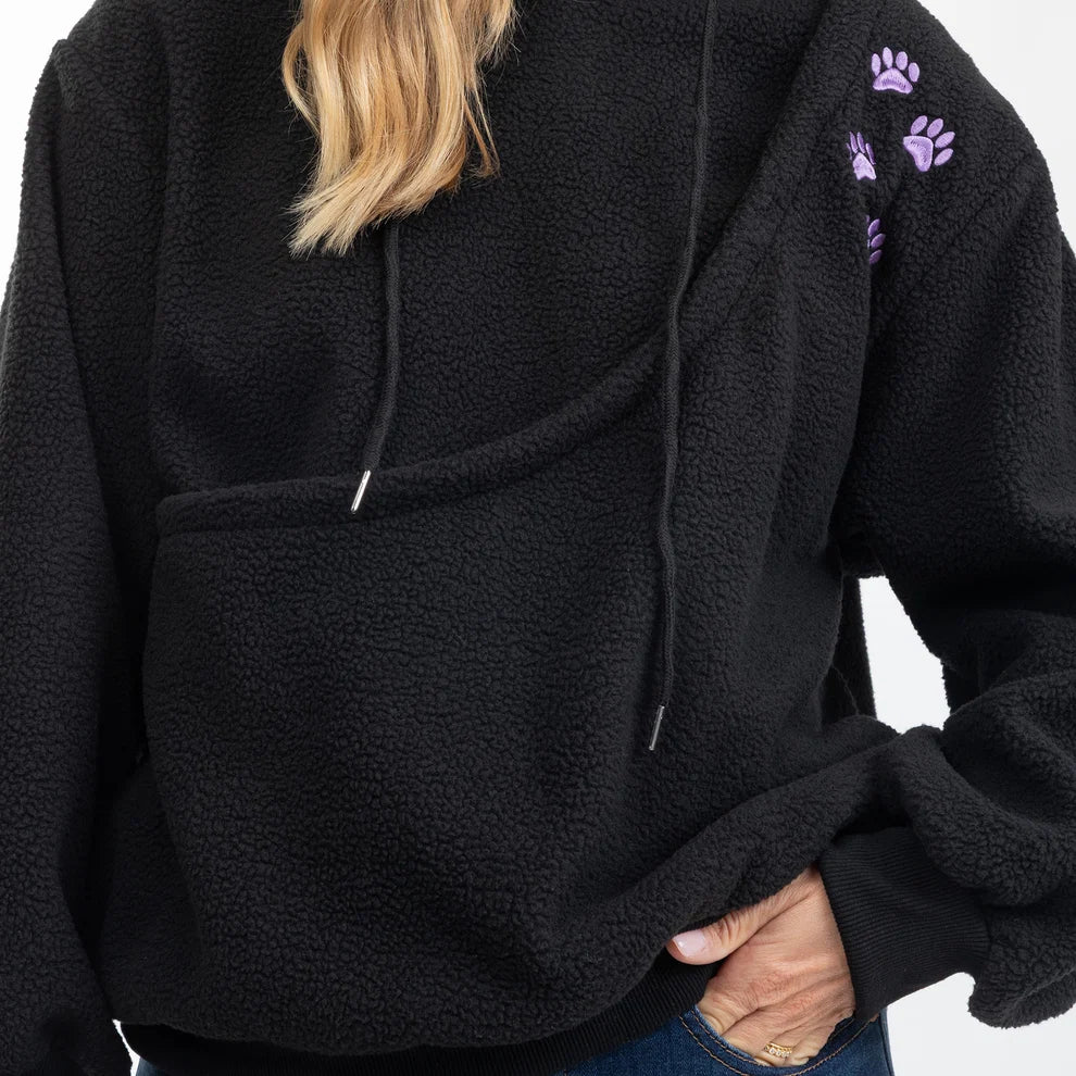 Pet Carrier Hoodie Sweatshirt | Fleece Dog & Cat Sling Hoodie with Front Pocket