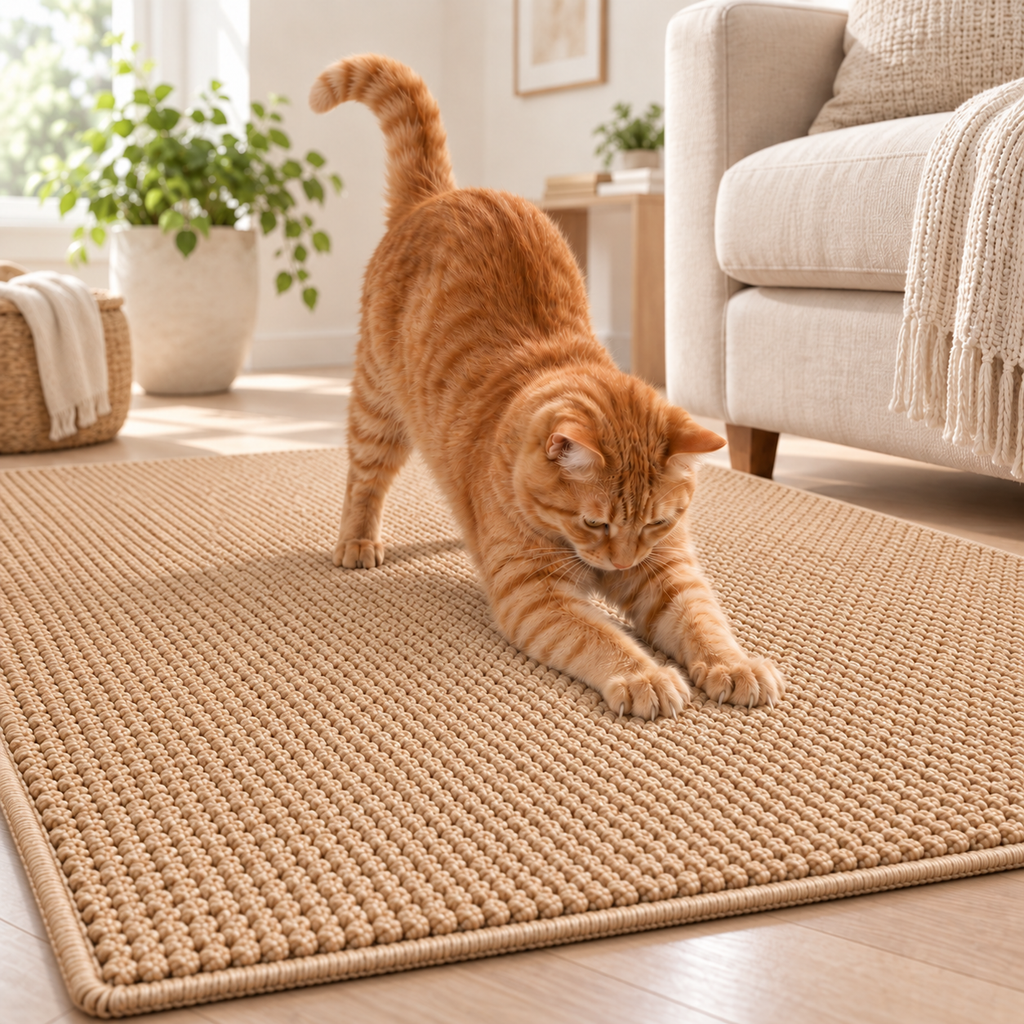 Large Cat Scratching Mat Cat Scratch Pad Floor Scratcher for Indoor Cats