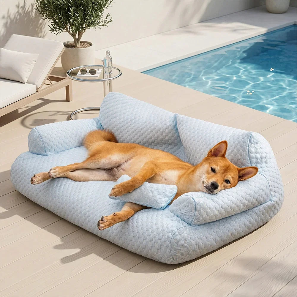 Ice Silk Cooling Dog Bed – Breathable Summer Sofa Bed with Washable Cover - view 22